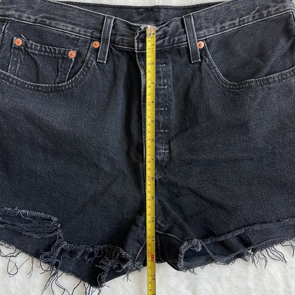 Black Levi 501 Denim Shorts - Picture 2 of 8
